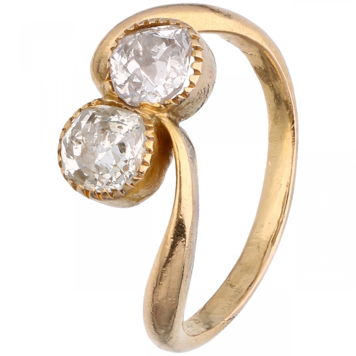 Geelgouden toi et moi ring, met ca. 0.65 ct. diamant - 20 kt.