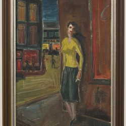 Jaap Bijl (1924 - 1970), Publieke vrouw op straathoek, Rotterdam, 1952.