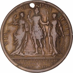 German states. Prussia. 1758. Friedrich 'The Great' II between Justice and Prudence.