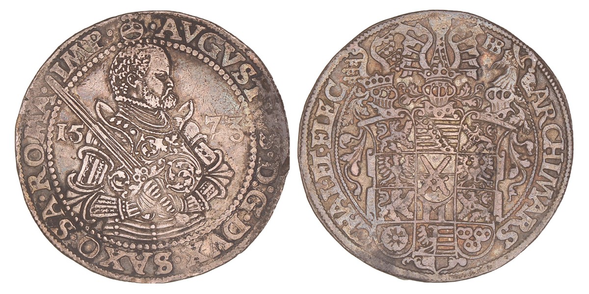 German states. Saxony - Albertine line. August. Thaler. 1573.