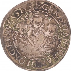 German states. Saxony - Albertine line. Christian II, Johann Georg I and August. ¼ Thaler. 1601.