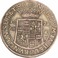 German states. Mansfeld - Bornstedt. Franz Maximilian and Heinrich Franz. 1/3 Thaler. 1672 AB K.