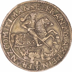 German states. Mansfeld - Bornstedt. Franz Maximilian and Heinrich Franz. 1/3 Thaler. 1672 AB K.