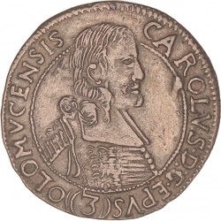 Austrian states. Olmütz. Karl II von Liechtenstein-Castelcorn. 3 Kreuzer. 1666.