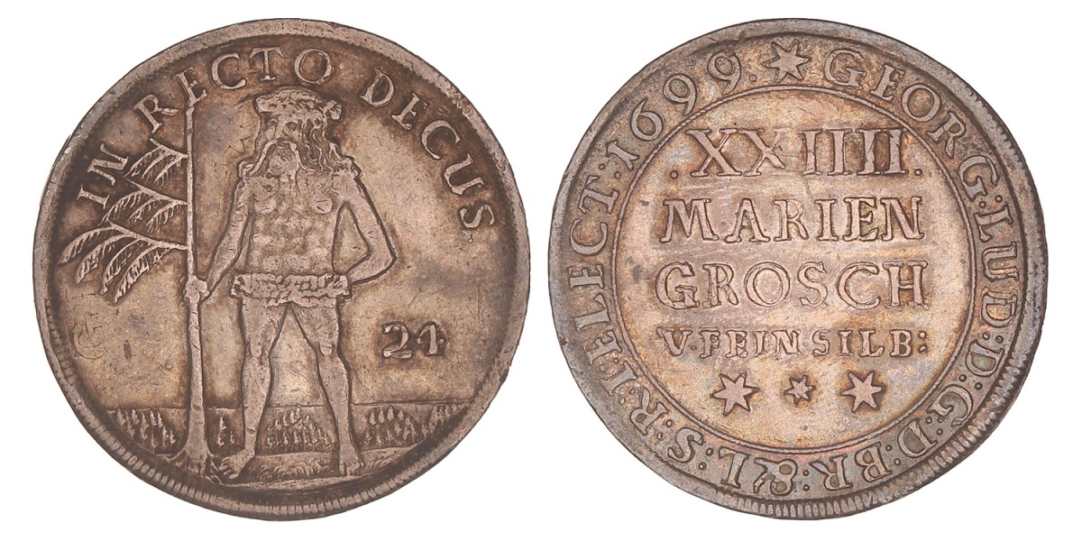 German states. Hannover. Georg I Lüdwich. 24 Mariengroschen. 1699.