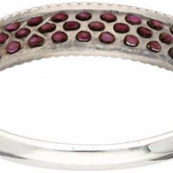 Sterling zilveren armband bezet met ca. 8.99 ct. robijn en markasiet.