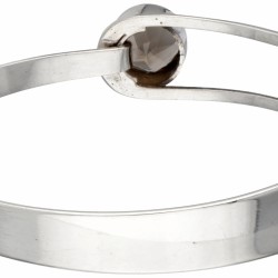 Sterling zilveren E. Granit & Co. bangle armband bezet met ca. 3.30 ct. rookkwarts.