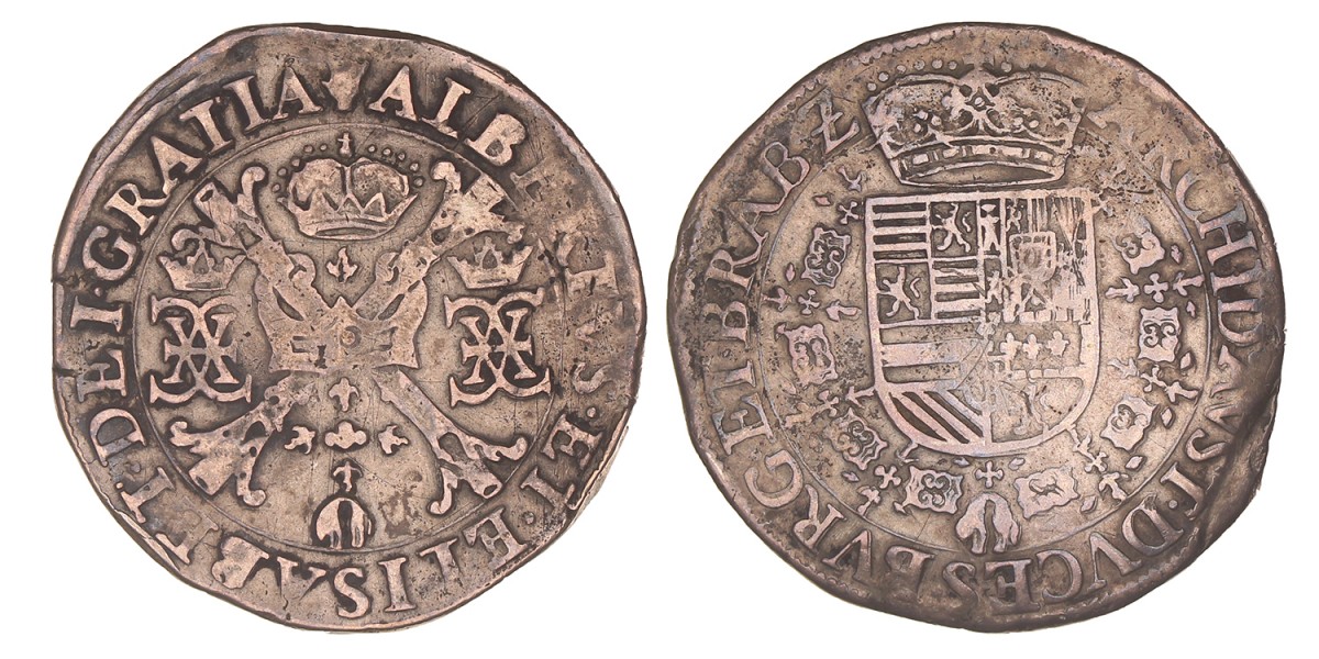 Patagon. Brabant. Antwerpen. Albrecht en Isabella. Z.j. (1612 - 1615). Zeer Fraai -.