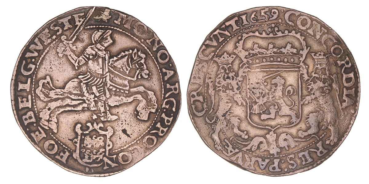 Dukaton of zilveren rijder. West-Friesland. 1659. Zeer Fraai.