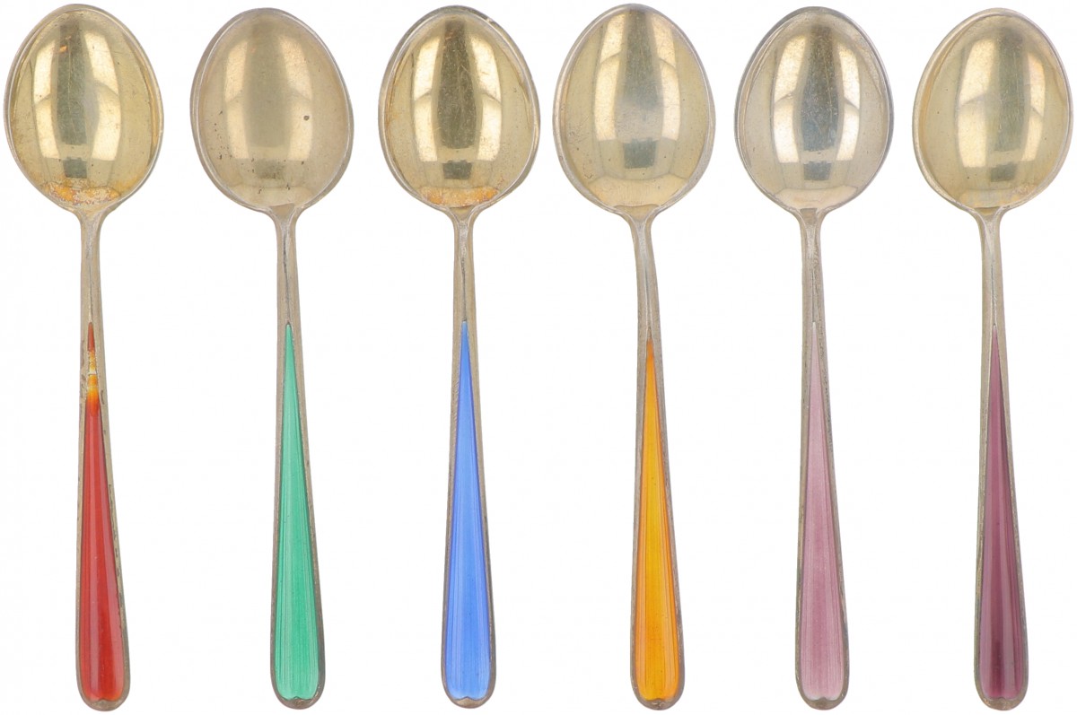 (6) delige set theelepels zilver.