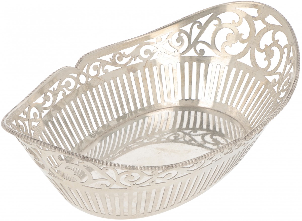 Bonbonmandje zilver.