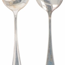 (12) delige set ijslepels zilver.