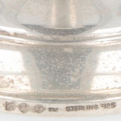 (2) delige set tafelkandelaren zilver.