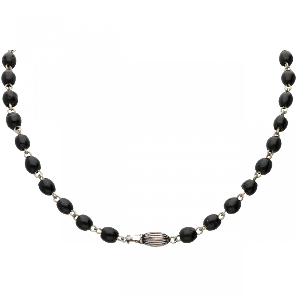 Zilveren choker met glasgranaat - 835/1000.