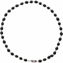 Zilveren choker met glasgranaat - 835/1000.