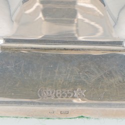(2) delige set tafelkandelaren zilver.