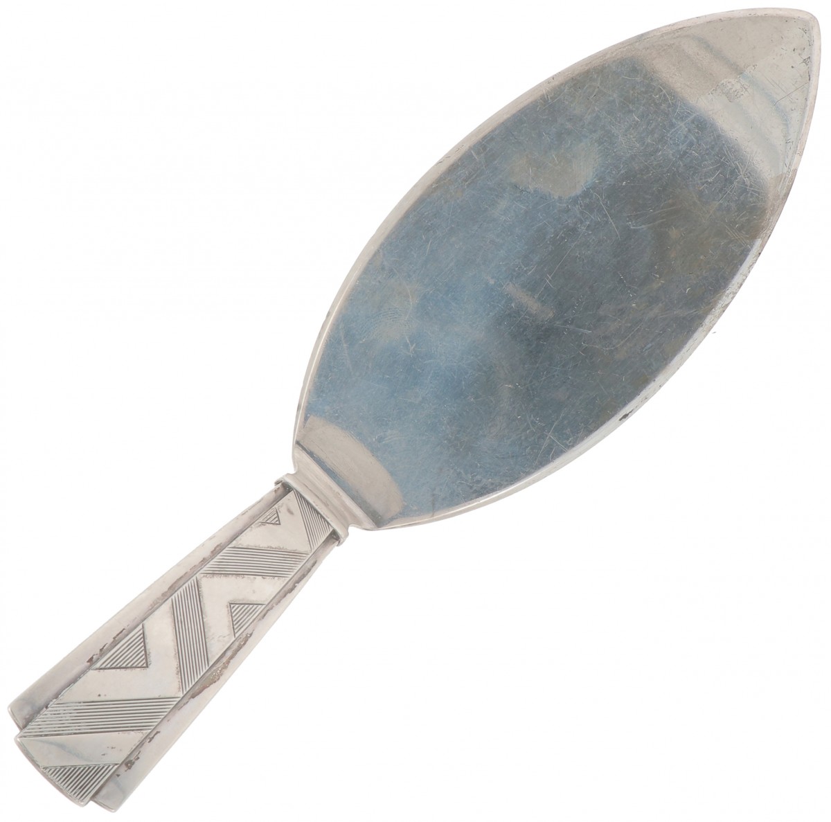 Taartschep zilver.
