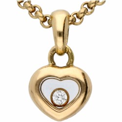 Geelgouden Chopard Happy Diamonds collier, met ca. 0.02 ct. diamant - 18 kt.