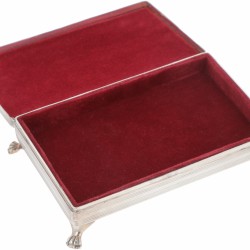 Theelepeldoosje zilver.