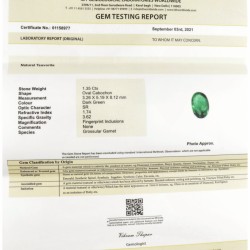 IDT-gecertificeerde natuurlijke tsavoriet 1.35 ct.