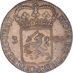 3 Gulden -generaliteits-. Utrecht. 1793. Zeer Fraai / Prachtig.