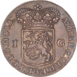 1 gulden -generaliteits-. Holland. 1748 met gladde rand. Zeer Fraai +.