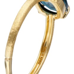 Marco Bicego 18 kt. geelgouden 'Murano' ring bezet met blauwe topaas.