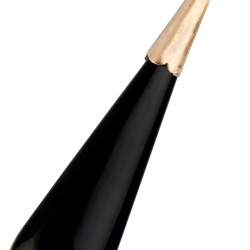 14 kt. Roségouden hanger bezet met een diamant en een zwarte steen.