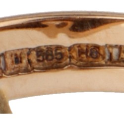 14 kt. Geelgouden 'Geysir' ring, gecombineerd met platina, door Björn Weckström voor Lapponia.