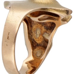 14 kt. Geelgouden 'Geysir' ring, gecombineerd met platina, door Björn Weckström voor Lapponia.