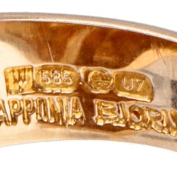 14 kt. Geelgouden 'Tourmaline River' ring door Finse designer Björn Weckström voor Lapponia.