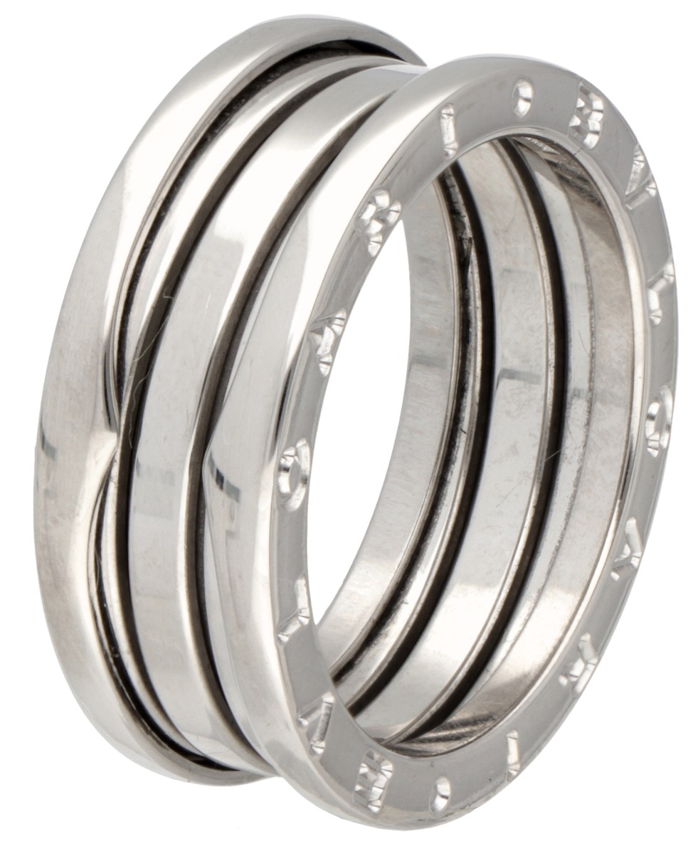 Bvlgari 'B.zero1' 18 kt. witgouden 3-band ring.