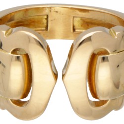 18 kt. Geelgouden Cartier 'Double C' ring.