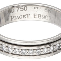 18 kt. Witgouden Piaget 'Possession' ring bezet met ca. 0.40 ct. diamant.