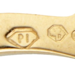 18 kt. Geelgouden hartvormige Piaget hanger bezet met ca. 0.08 ct. diamant.