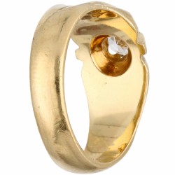 Geelgouden solitair ring, met ca. 0.40 ct. diamant - 18 kt.