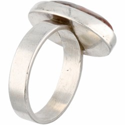 Zilveren design ring, met boulder opaal - 925/1000.