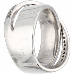Zilveren Pierre Cardin ring, met zirkonia - 925/1000.