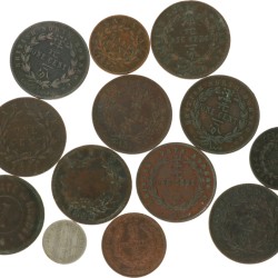 British Colonies. Lot (13) Half Cent to 5 Cents. 19th and 20th Century.