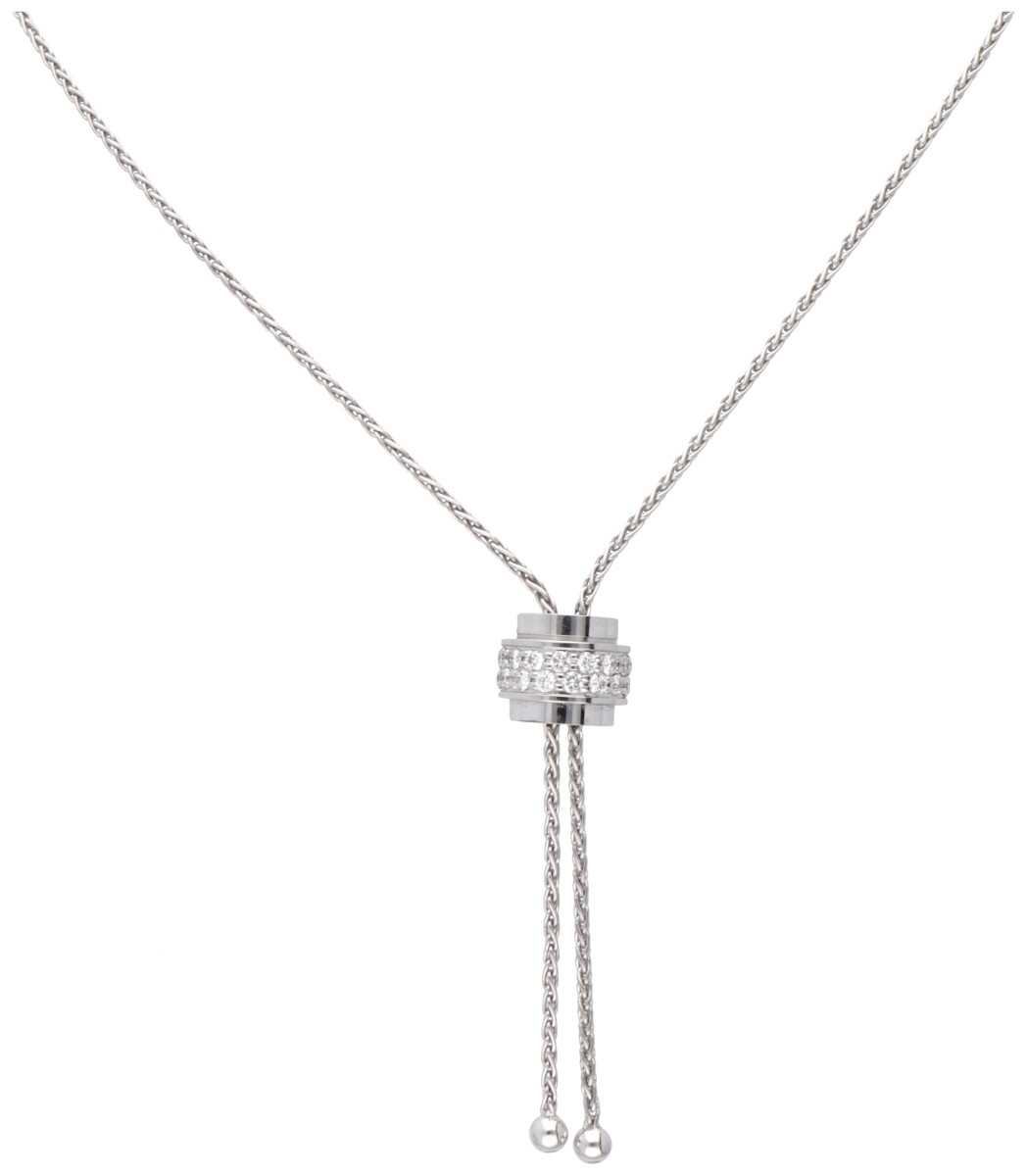 18 kt. Witgouden Piaget 'Possession' lariat collier bezet met ca. 0.60 ct. diamant.