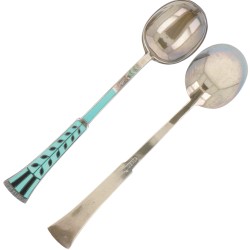 (6) delige set theelepeltjes zilver.