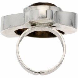 Zilveren Kultateollisuus Ky ring, met rookkwarts - 835/1000.