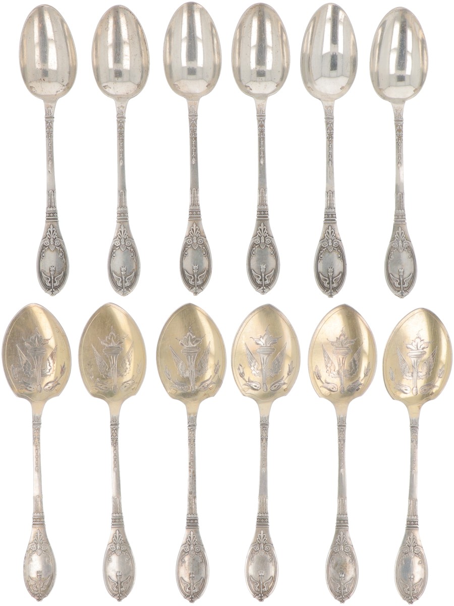 (12) delige set bestekdelen zilver.