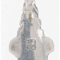 (12) delige set koffielepeltjes zilver.