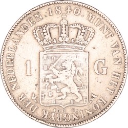 1 Gulden. Willem I. 1840. Zeer Fraai -.