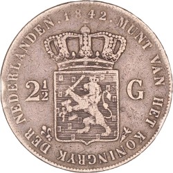 2½ Gulden. Willem II. 1842. Fraai / Zeer Fraai.