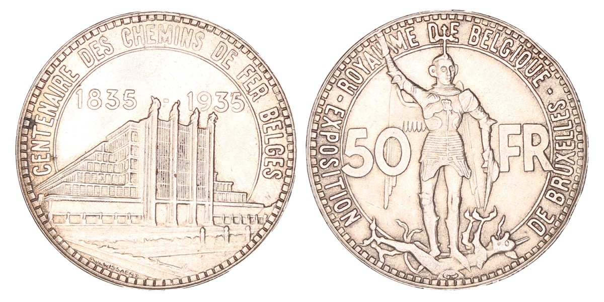 Belgium. Leopold III. 50 Frank. 1935.