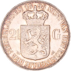 2½ Gulden. Wilhelmina. 1898. Zeer Fraai +.