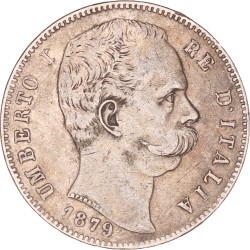 Italy. Kingdom. Umberto I. 5 Lire. 1879 R.