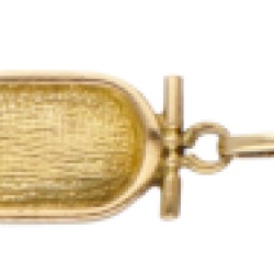 14 kt. Geelgouden Revival armband met hiëroglyfen en scarabeeën.